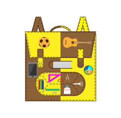 School bag with accessories