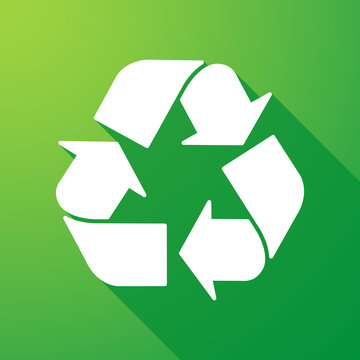 recycle sign long shadow icon