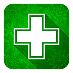 Obraz premium pharmacy flat icon, christmas button