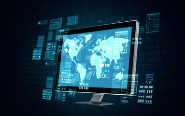 Internet server computer doing data processing