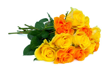 yellow and orange roses