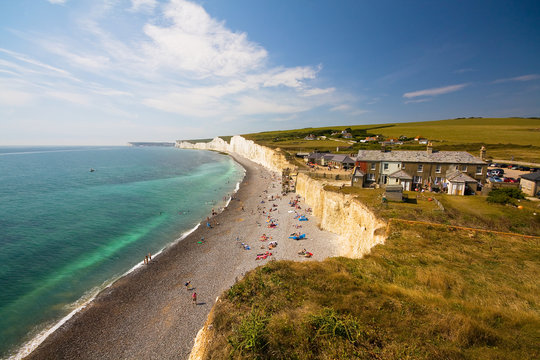 Birling Gap at Seven Sisters cliffs in East Sussex, UK.