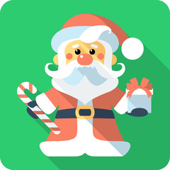 Santa Claus with gifts icon flat design