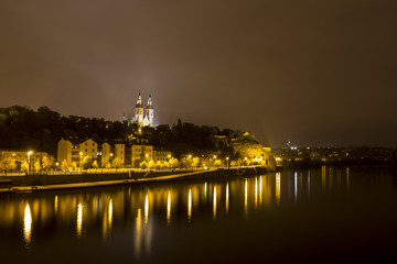 Fototapeta na wymiar Prague Vysehrad castle at night