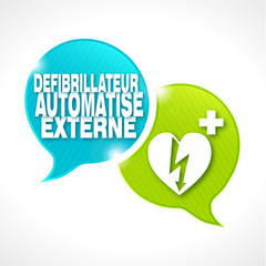 bulles rayées & picto : DAE (français)