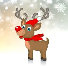 cute christmas reindeer isolated on white