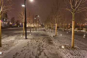 snow on the embankment