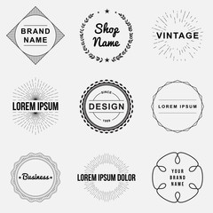 Set of retro vintage badges and label logo graphics, circles - 74163550