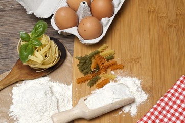 Pasta and ingredients for pasta