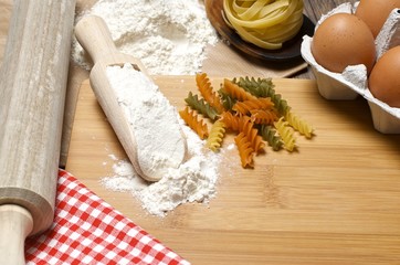 Pasta and ingredients for pasta