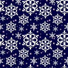 Seamless pattern with snowflakes. Vector background.
