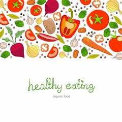 Background with bright healthy vegetables