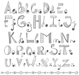 Hand drawn alphabet