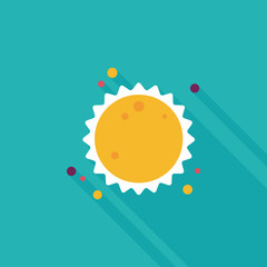 Space sun flat icon with long shadow,eps10