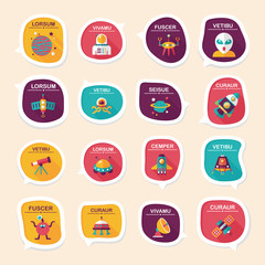 Space speech bubble flat design background set, eps10