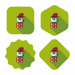 Santa Claus flat icon with long shadow, eps10