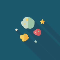 Space Meteorite flat icon with long shadow,eps10