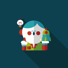 Space scientists flat icon with long shadow,eps10