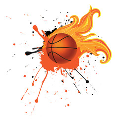 Fire Basketball Ball
