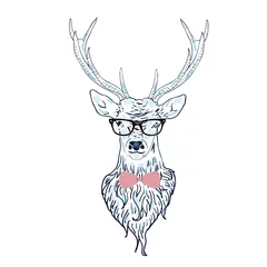 Selbstklebende Fototapeten Hipster Tiere Hipster Stag  © AnnaPa