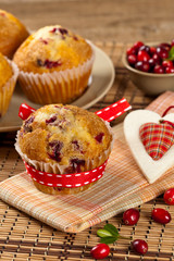 Cranberry muffins. Selective focus.