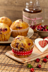 Cranberry muffins. Selective focus.