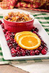 Plate of cranberries and relish