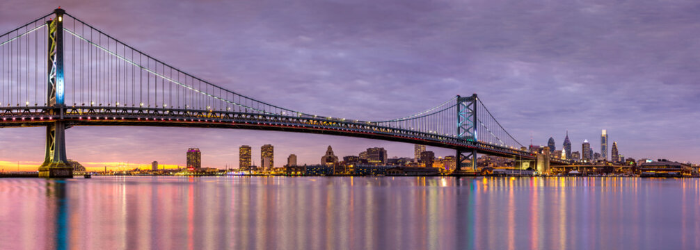 Ben Franklin Bridge And Philadelphia Skyline