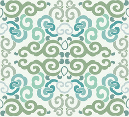 Colorful seamless ornament, white background.