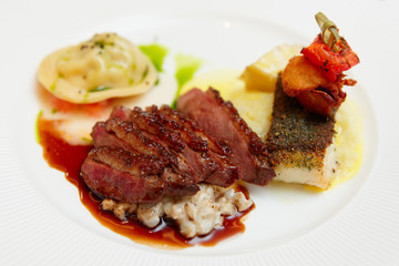 Assortment of foods on plate
