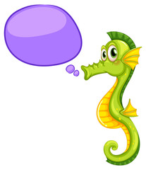 A seahorse with a callout