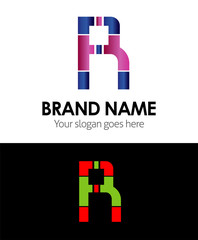 Letter R logo icon design template elements