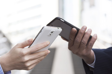 Contact exchange in mobile phone