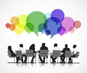 Business People Meeting with Speech Bubble Concept