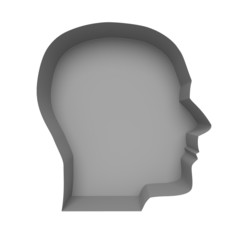 Profile of a human face on a white background. Illustration crea