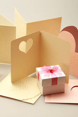 the gift box on greeting card for celebration events
