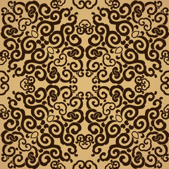 Golden background, brown seamless texture.