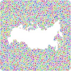 Map of Russia into a square colored icon