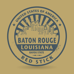 Grunge rubber stamp with name of Baton Rouge, Louisiana