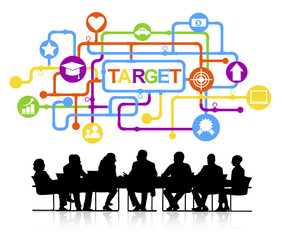 Group of Business People with Target Concept