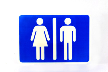 Man and woman sign