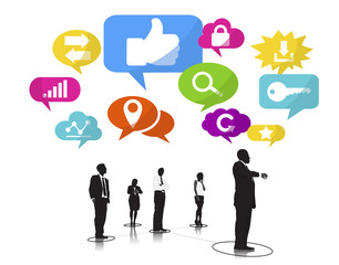 Business People with Social Media and Leadership Concepts