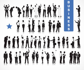 Silhouettes of Business People in a Row