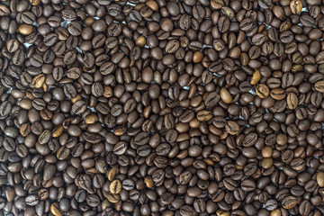 background of roasted coffee beans