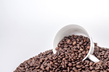 Cup with coffee beans