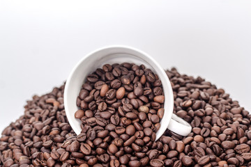 Cup with coffee beans