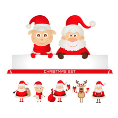 christmas set santa claus, Christmas reindeer, sheep - 74178507