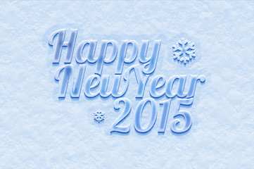 Happy New Year 2015 snowy text wallpaper.