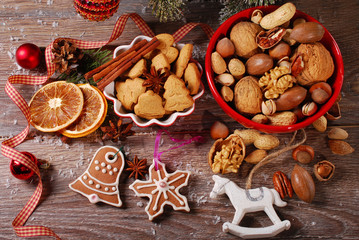 christmas cookies and nuts assortment