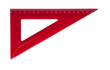 Plastic red triangle ruler